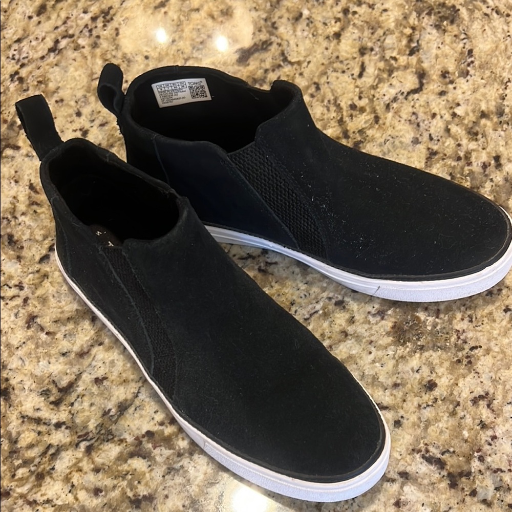 Toms Black Suede Slip-On Sneakers